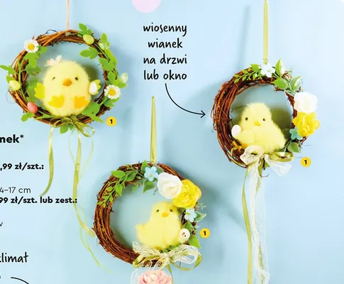 Wianek wiosenny na drzwi lub okno promocja w Biedronka