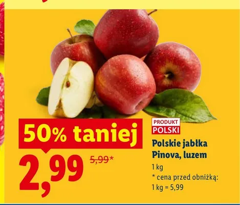 Jabłka Pinova polskie luzem promocja w Lidl