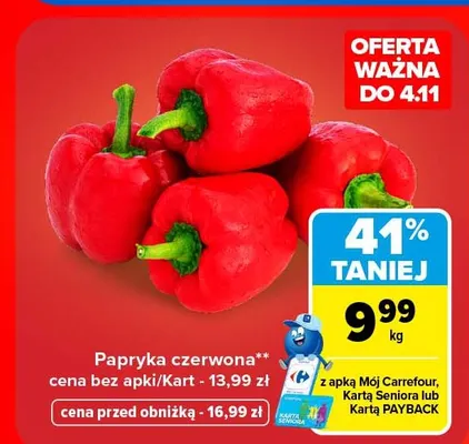 Papryka czerwona promocja w Carrefour Market