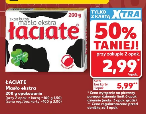 Masło ekstra Łaciate promocja w Kaufland