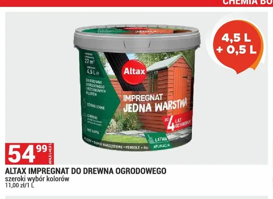 Impregnat do drewna ogrodowego Altax promocja w Merkury Market