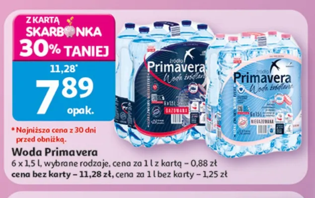 Woda Primavera 6-pak 1,5l promocja w Auchan