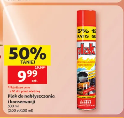 Plak do nabłyszczania i konserwacji Atas promocja w Auchan