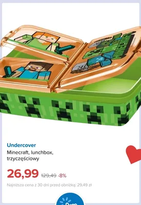 Lunchbox trzyczęściowy Undercover Minecraft promocja w Smyk