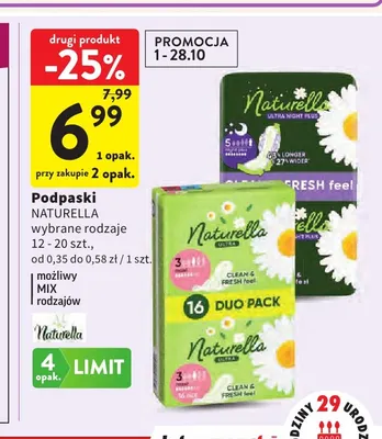 Podpaski Naturella promocja w Intermarche