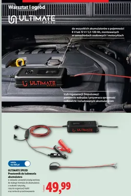 Prostownik do ładowania akumulatora Ultimate Speed promocja w Lidl