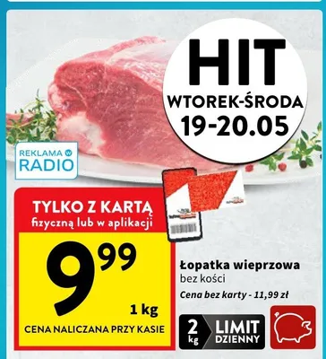 Łopatka wieprzowa bez kości promocja w Intermarche