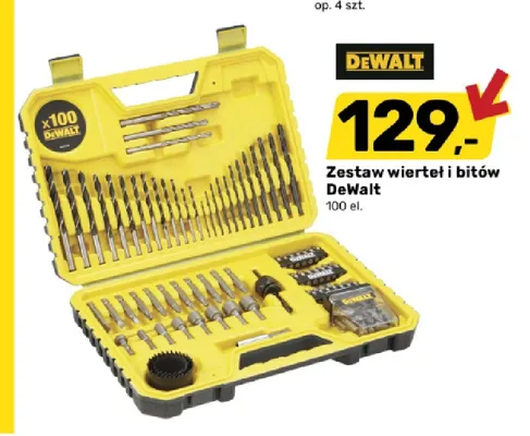 Zestaw wierteł i bitów DeWalt 100 el. promocja w Bricomarche