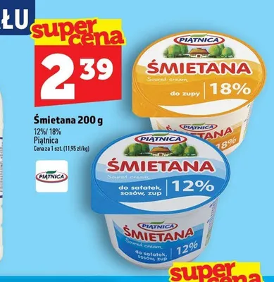 Śmietana 12% Piątnica promocja w TOPAZ