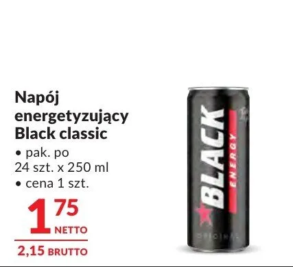 Napój energetyzujący Black classic promocja w Makro