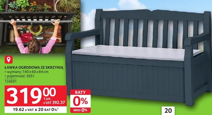 Ławka ogrodowa ze skrzynią promocja w Selgros