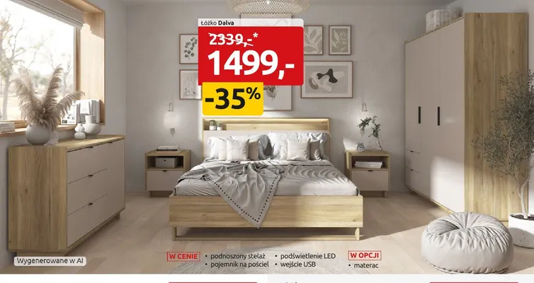 Łóżko Dalva promocja w Black Red White