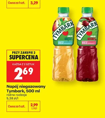 Napój niegazowany Tymbark jabłko mięta promocja w Biedronka
