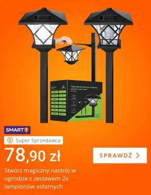 Lampiony solarne ogrodowe Arka Go 2-pak promocja w Allegro