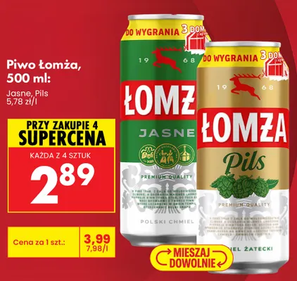 Piwo Łomża Pils promocja w Biedronka