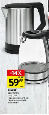 Czajnik elektryczny stalowy Clatronic promocja w Intermarche