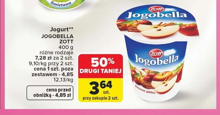 Jogurt Jogobella Zott promocja w Carrefour