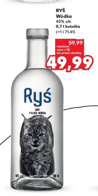 Wódka Ryś 40% alk. promocja w Kaufland