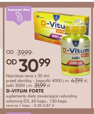 Suplement diety D-Vitum Forte żelki 2000 j.m. promocja w Super-Pharm