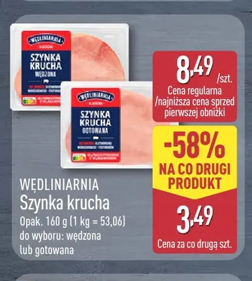 Szynka krucha wędzona Wędliniarnia promocja w Aldi