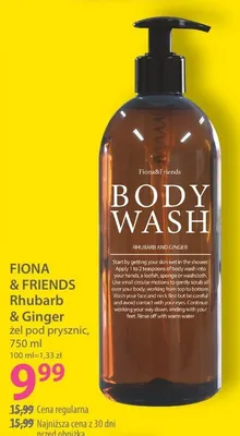 Żel pod prysznic FIONA & FRIENDS Rhubarb & Ginger żel pod prysznic promocja w Hebe