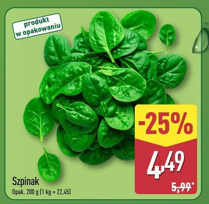 Szpinak promocja w Aldi