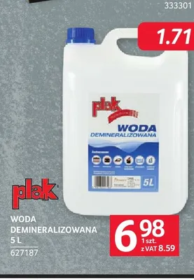 Woda demineralizowana Plak promocja w Selgros