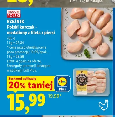 Polski kurczak - medaliony z fileta z piersi Rzeźnik promocja w Lidl