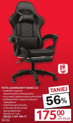 Fotel gamingowy SNAKE 2.0 promocja w Selgros