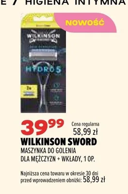 Maszynka do golenia dla mężczyzn Wilkinson Sword Hydro 5 promocja w Drogerie Natura