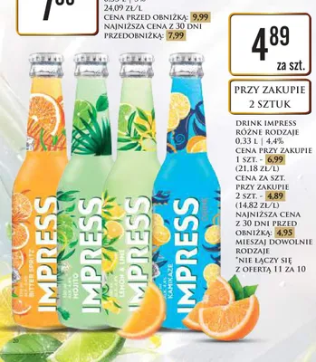 Drink Impress Kamikaze 4,4% promocja w Dino