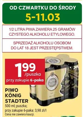 Piwo König Stadter promocja w Stokrotka