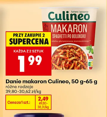 Danie makaron Culineo promocja w Biedronka