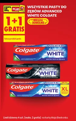 Pasty do zębów Colgate Advanced White promocja w Biedronka
