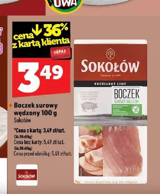 Boczek surowy wędzony Sokołów promocja w TOPAZ