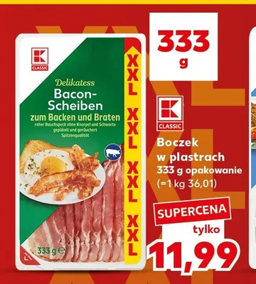Boczek w plastrach K-Classic promocja w Kaufland