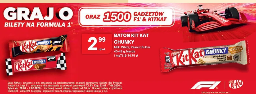 Baton Kit Kat chunky promocja w Chorten