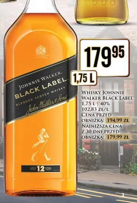 Whisky Johnnie Walker Black Label promocja w Dino