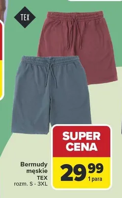 Bermudy męskie TEX rozm. S - 3XL promocja w Carrefour