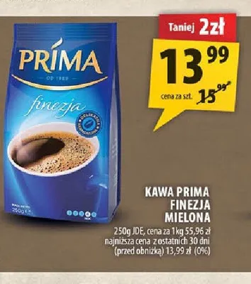 Kawa mielona PRIMA Finezja promocja w Arhelan