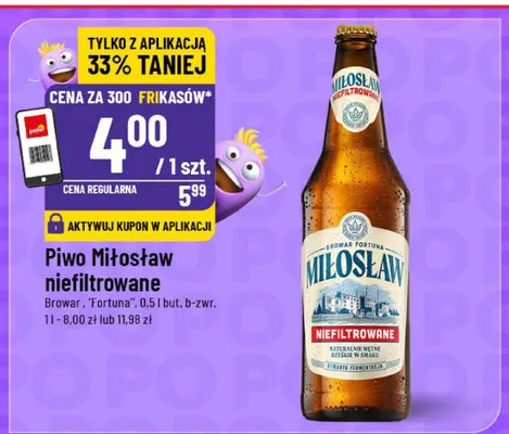 Piwo Miłosław niefiltrowane promocja w POLOmarket