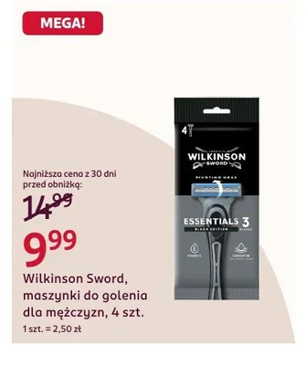 Maszynki do golenia dla mężczyzn Wilkinson Sword Essentials 3 promocja w Rossmann