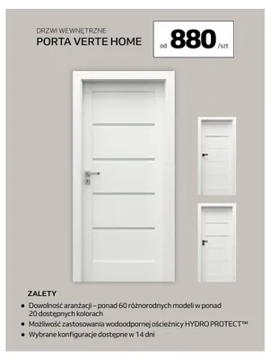 Drzwi wewnętrzne Porta Verte Home promocja w Komfort
