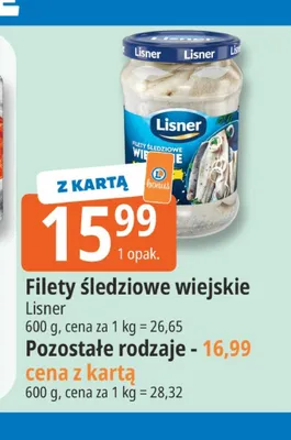 Filety śledziowe pozostałe rodzaje Lisner promocja w Leclerc
