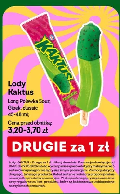 Lody Kaktus Gibek promocja w Żabka