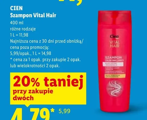 Szampon Cien Vital Hair promocja w Lidl