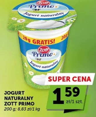 Jogurt naturalny Zott Primo promocja w Groszek