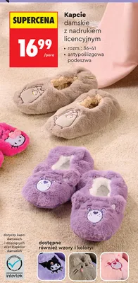 Kapcie damskie z nadrukiem licencyjnym promocja w Biedronka