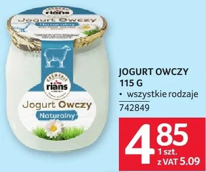 Jogurt owczy 115 g wszystkie rodzaje promocja w Selgros