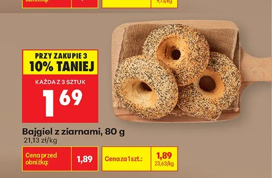 Bajgiel z ziarnami promocja w Biedronka